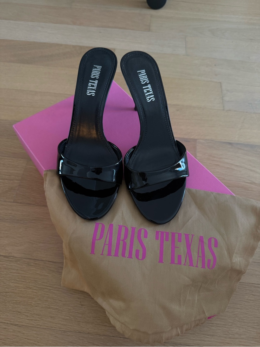 Paris Texas Lidia Black Patent Mule 70mm